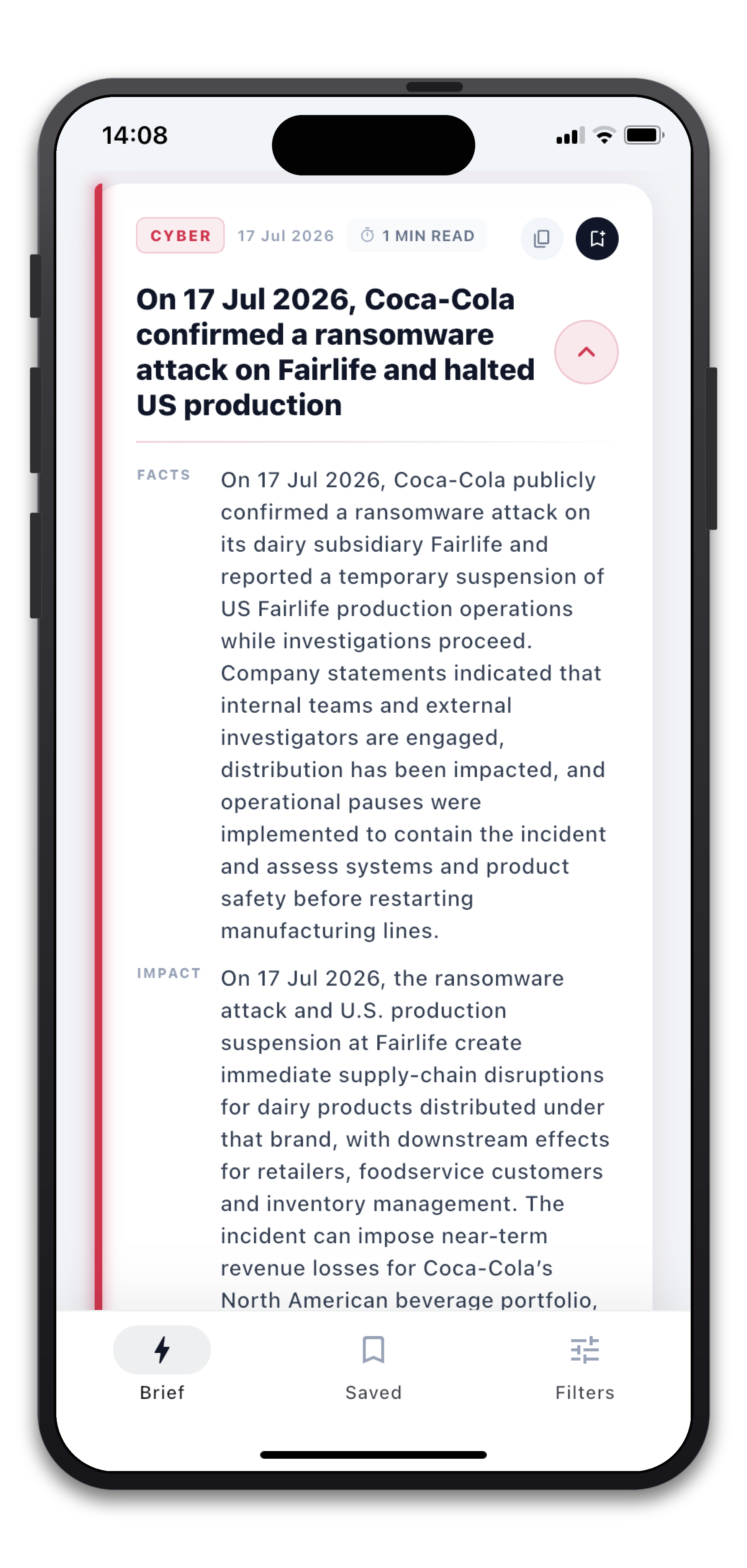 A Don’t Miss Out story showing the facts alongside its potential impact